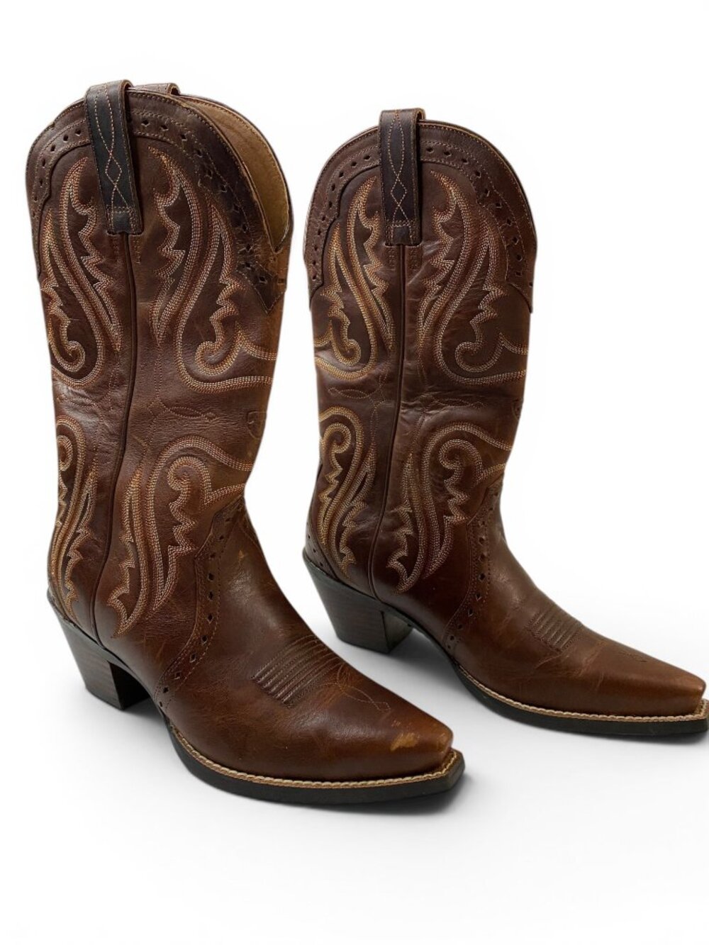 Ariat Cowgirl Boots Women 7C Brown Leather Embroidered Style 10005908 - Picture 3 of 16